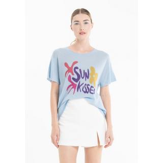 Studio Cashmere8 SUN KISSED KELLY 18 Kaschmir Rundhals Kurzarm T-Shirt  