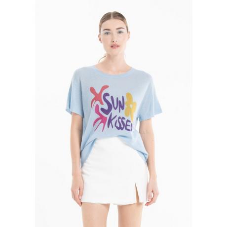 Studio Cashmere8 SUN KISSED KELLY 18 Kaschmir Rundhals Kurzarm T-Shirt  