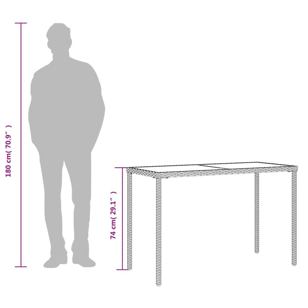 VidaXL Table de jardin rotin synthétique  