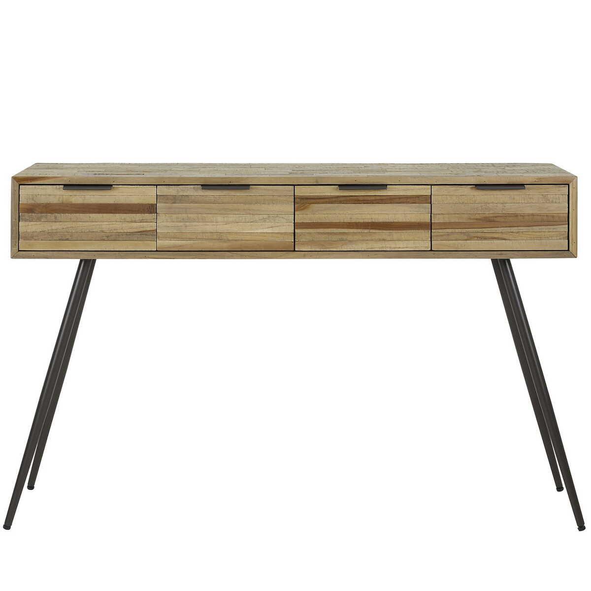 Image of Konsolentisch Teca Strip 4 Schubladen Teakholz verwittert Konsolentisch Teca Strip 4 Schubladen Teakholz verwittert