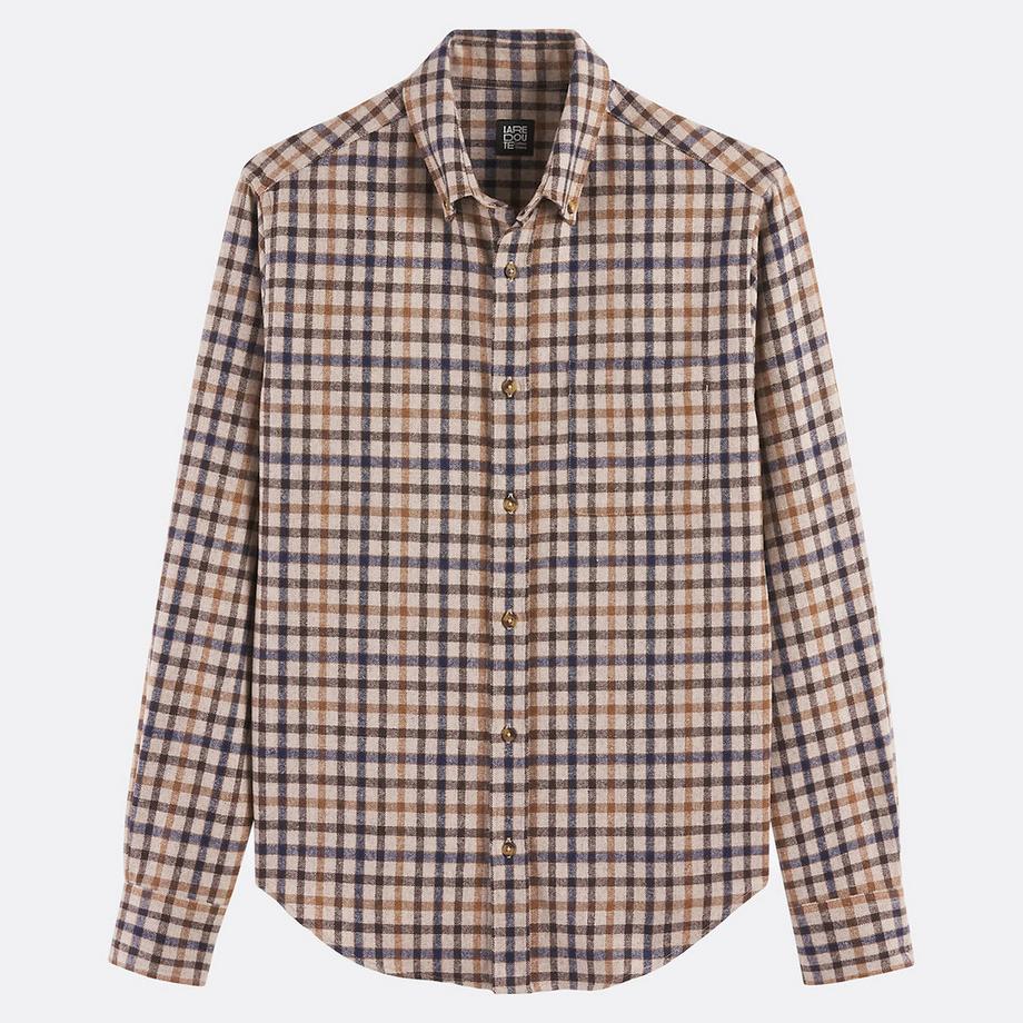 La Redoute Collections Kariertes Flanell Wollmischgewebe Hemd  