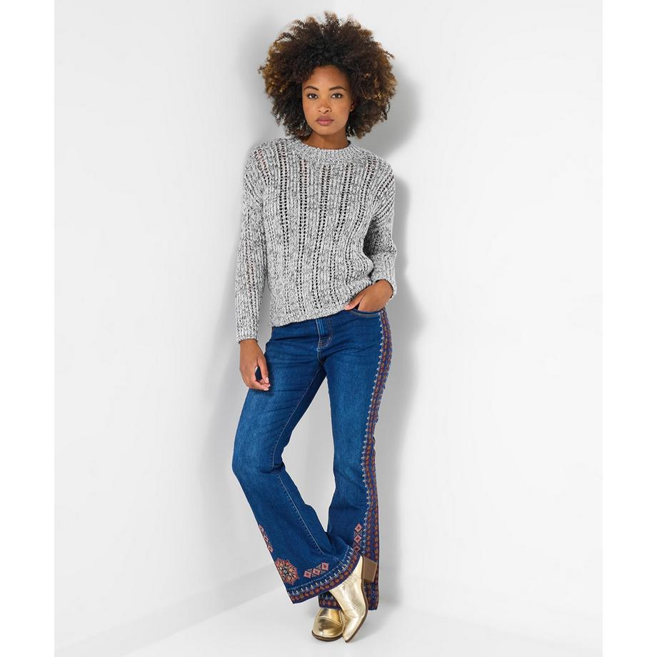 Joe Browns Rundhals Pullover in Lochstrick Optik  