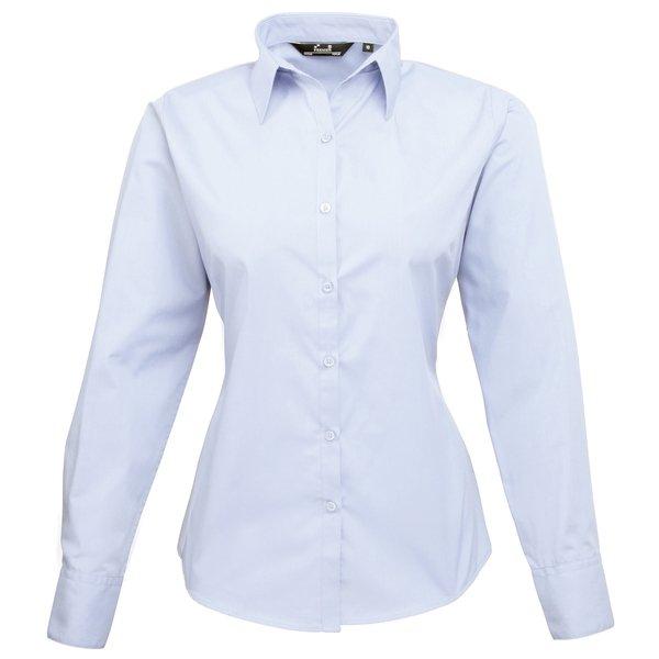 Image of Popeline Bluse Arbeitshemd, Langärmlig Damen Hellblau 56