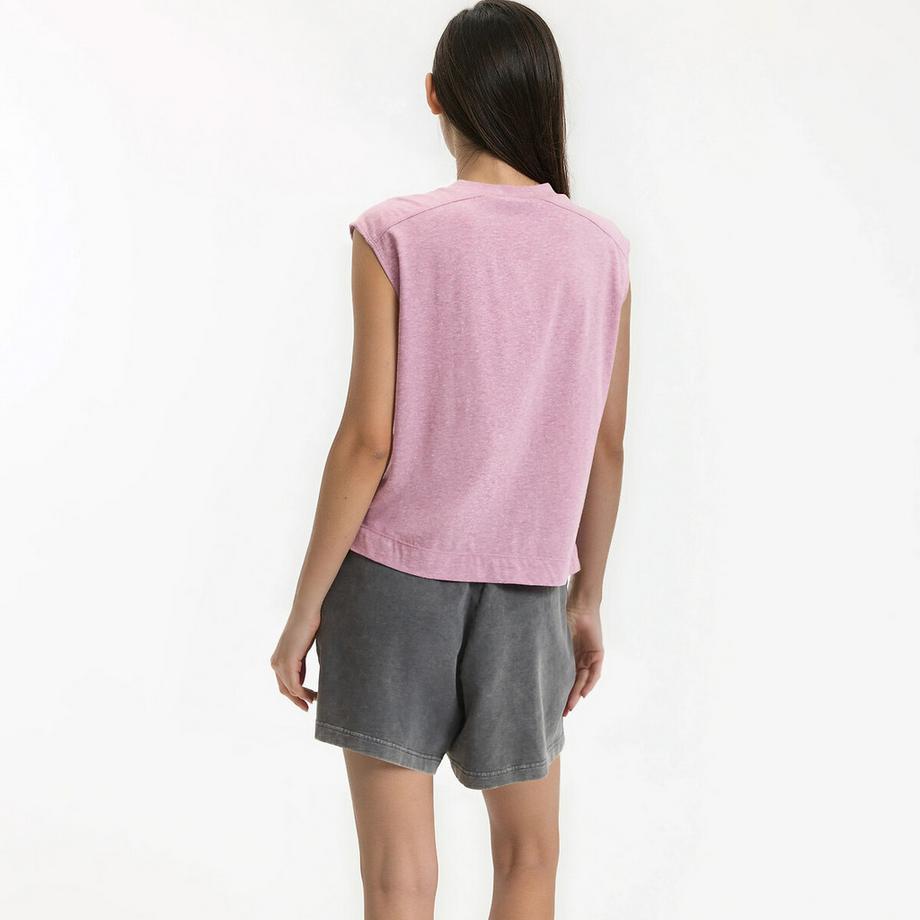 La Redoute Collections Top sans manches col rond  