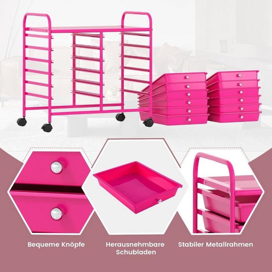 Northix Chariot de rangement avec 12 tiroirs  