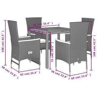 VidaXL Garten essgruppe poly-rattan  