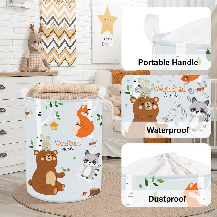 Alopini Baby-Wäschekorb Wäscheaufbewahrungskorb für das Kinderzimmer  