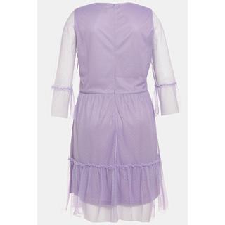 Ulla Popken  Kleid, doppellagig, A-Linie, V-Ausschnitt, 3/4-Arm 