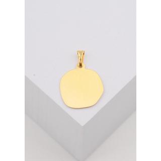 MUAU Schmuck  Pendentif signe du zodiaque jumeaux or jaune 750, 15x27mm 