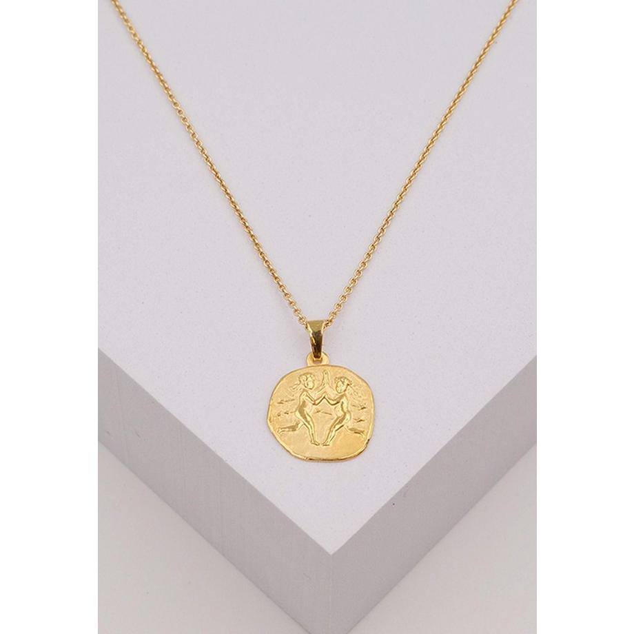 MUAU Schmuck  Anhänger Sternzeichen Zwillinge Gelbgold 750, 16x22mm 
