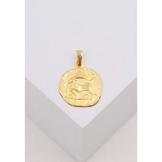 MUAU Schmuck  Pendentif signe du zodiaque jumeaux or jaune 750, 15x27mm 