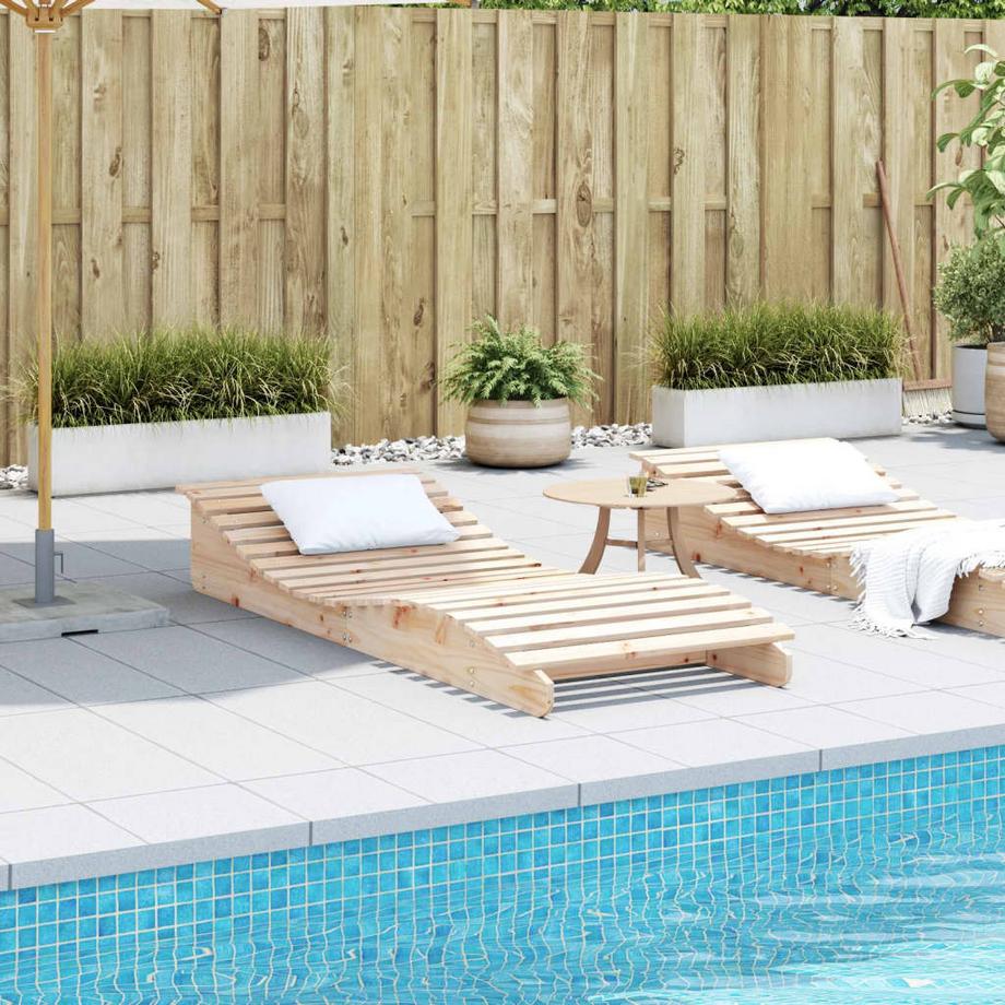 VidaXL Chaise longue bois de pin  