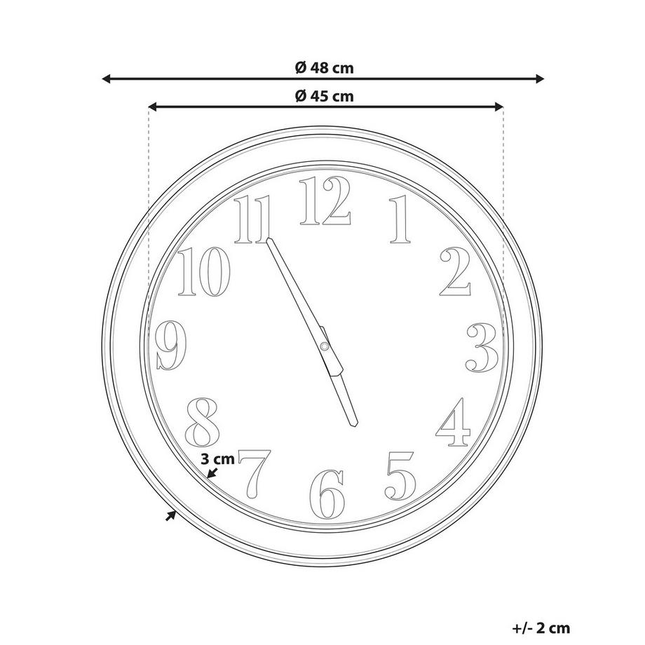 Beliani Horloge murale en Métal Rétro HORW  