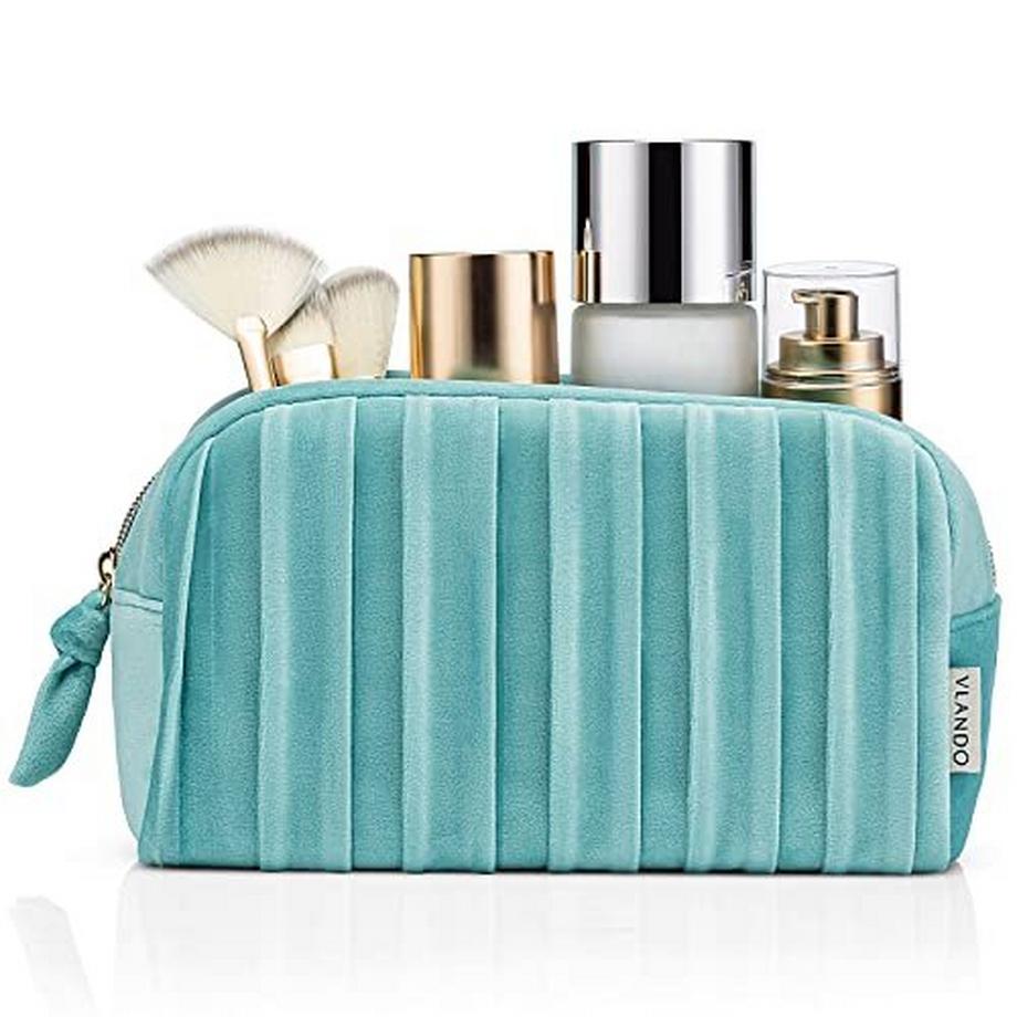 Only-bags.store  Große Kosmetiktasche Samt, Schminktasche Reise, Make Up Tasche Set 2 Stück, Beauty case 