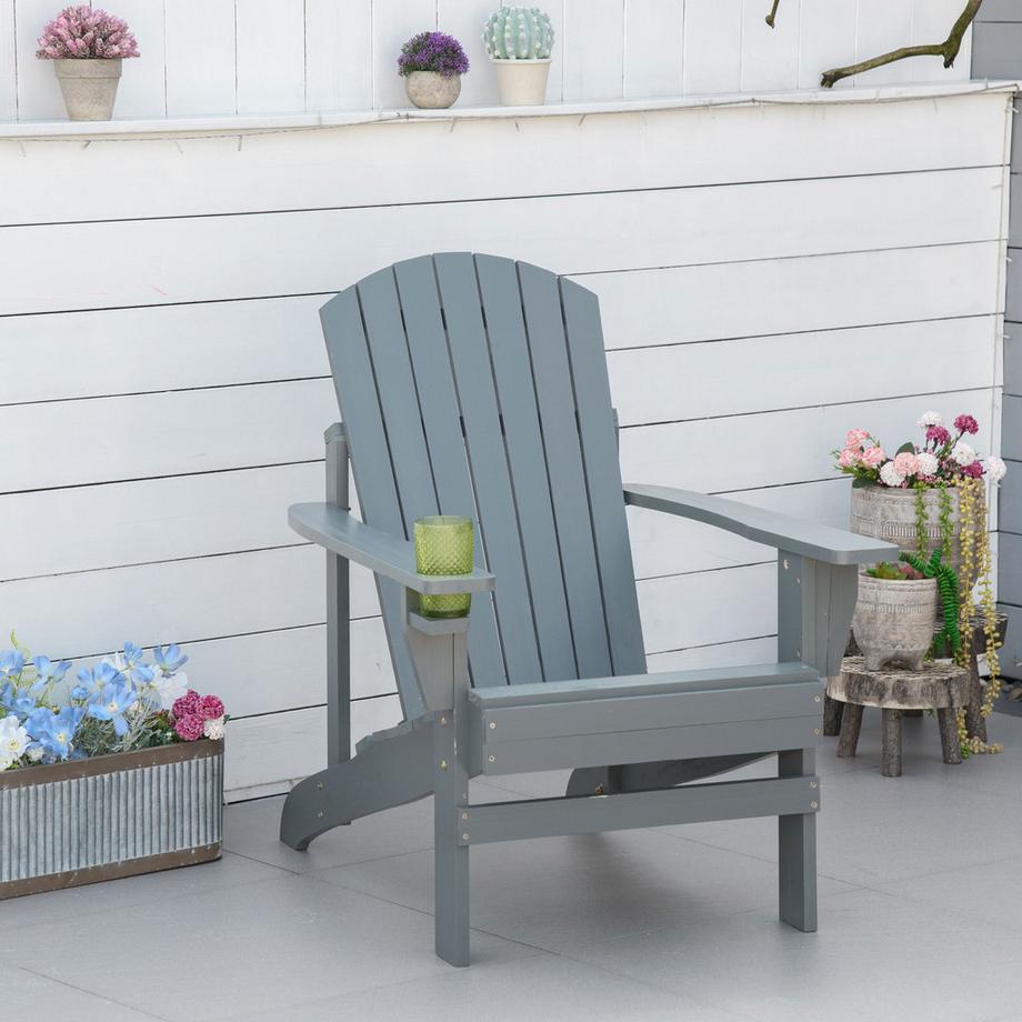 Outsunny Chaise de jardin Adirondack  