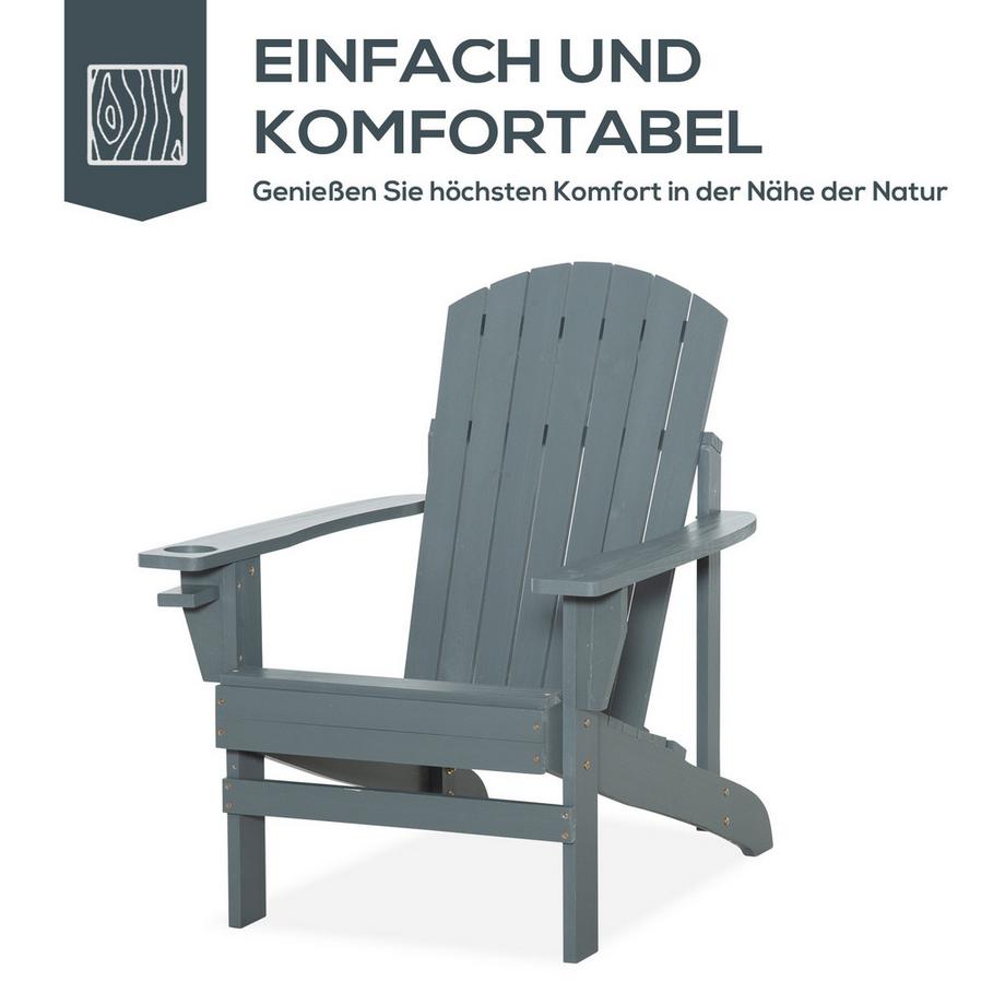 Outsunny Chaise de jardin Adirondack  