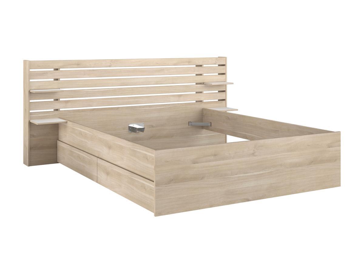 Vente-unique Bett mit Stauraum - 180 x 200 cm - Holzfarben - TENALIA  