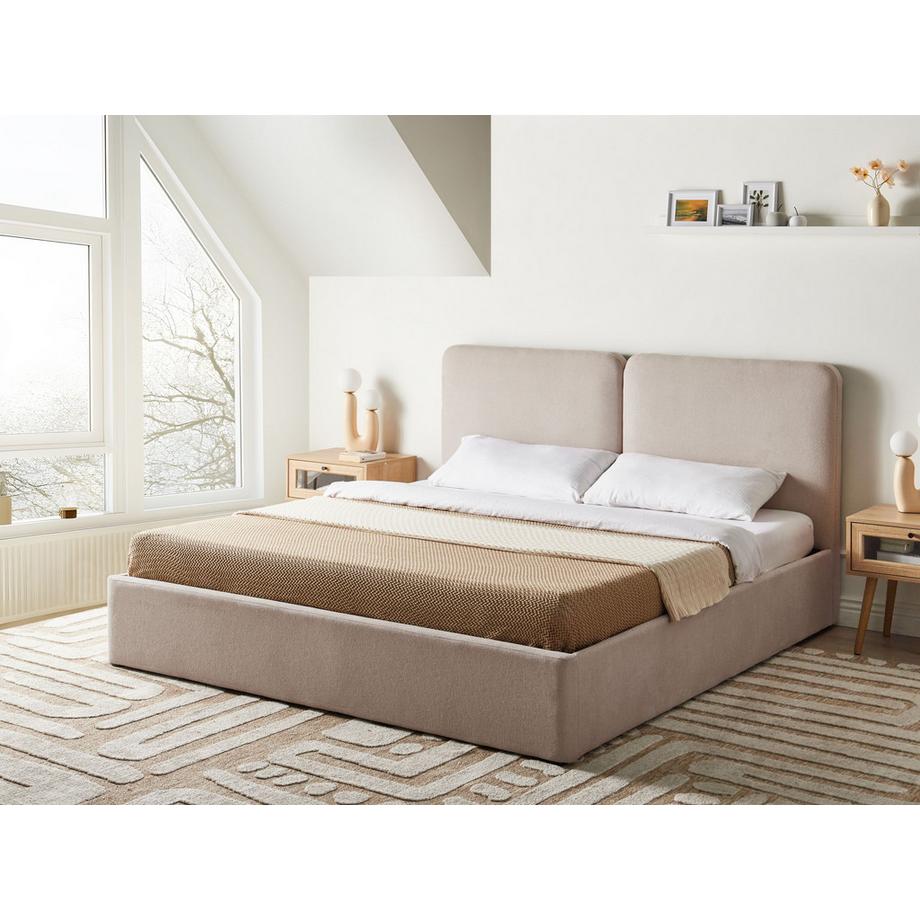Beliani Letto contenitore en Tessuto Minimalista ARBOIS  