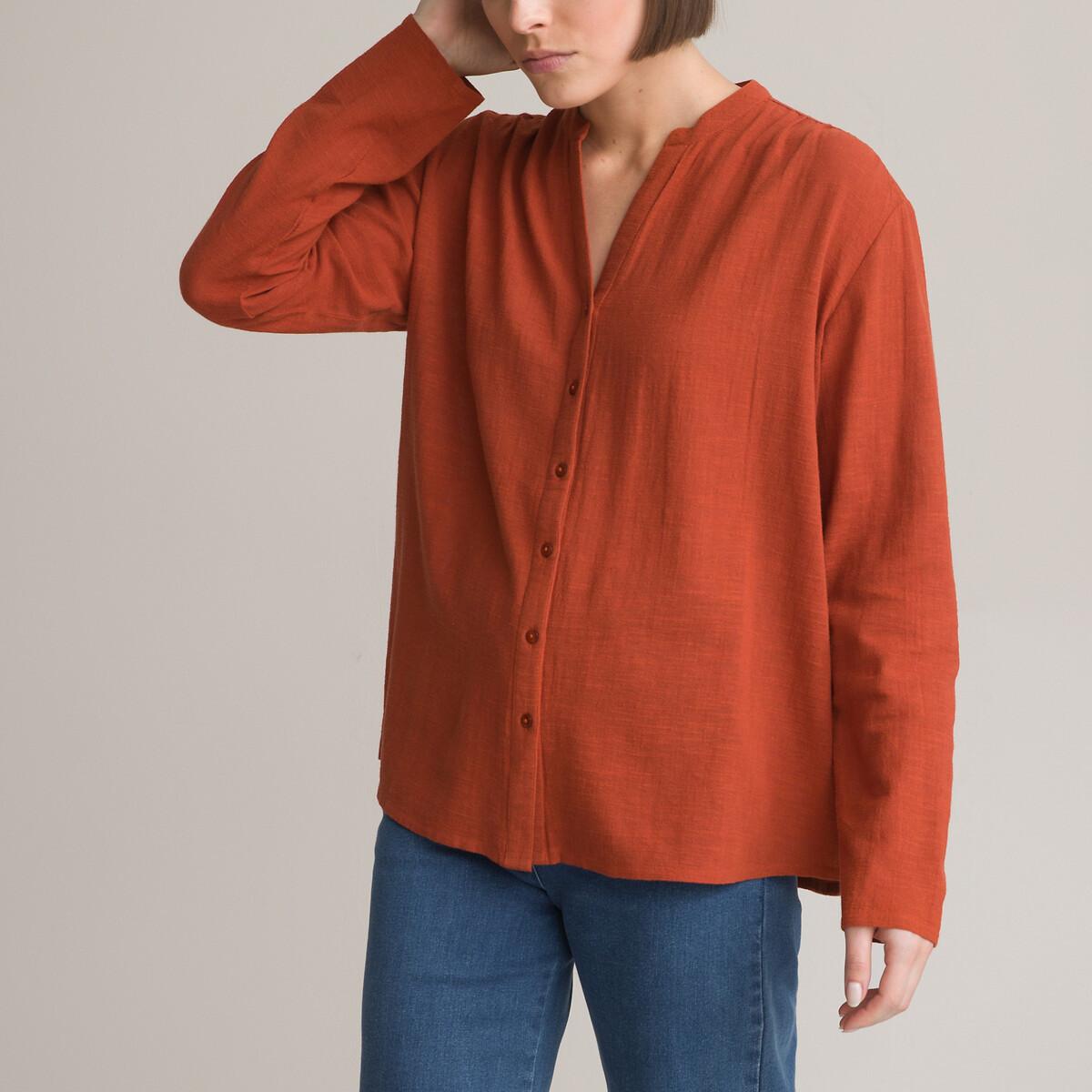 Image of Langärmelige Bluse Mit Rundem Ausschnitt Damen Braun 42