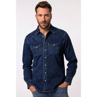 JP1880  Chemise en jean FLEXNAMIC®, tissu denim, manches longues et col Kent, coupe Modern Basic Fit - jusqu'au 8&nbsp;XL 