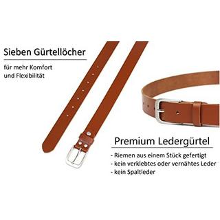 Only-bags.store  Ledergürtel, Gürtel, 3 cm breit, Braun, 90-105 cm 