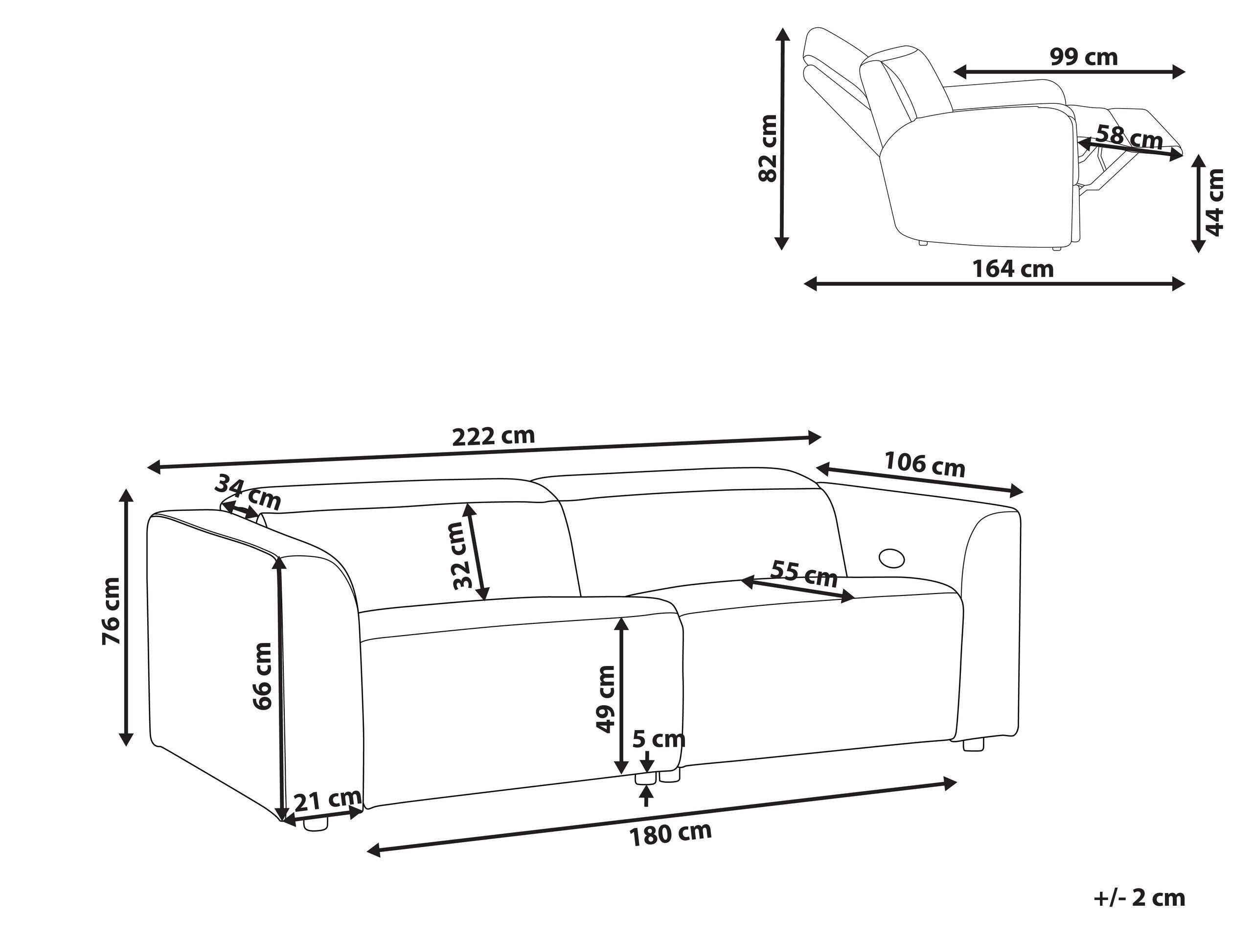 Beliani 2 Sitzer Sofa aus Polyester Modern ULVEN  