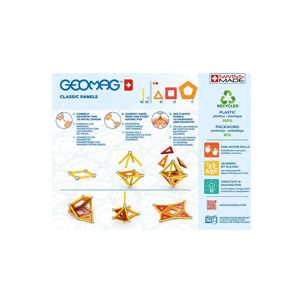 Geomag  Classic Panels 35 Teile Magnetisches Konstruktionsspielzeug für Kinder Line Lernspiel aus 100% Recyclingkunststoff 