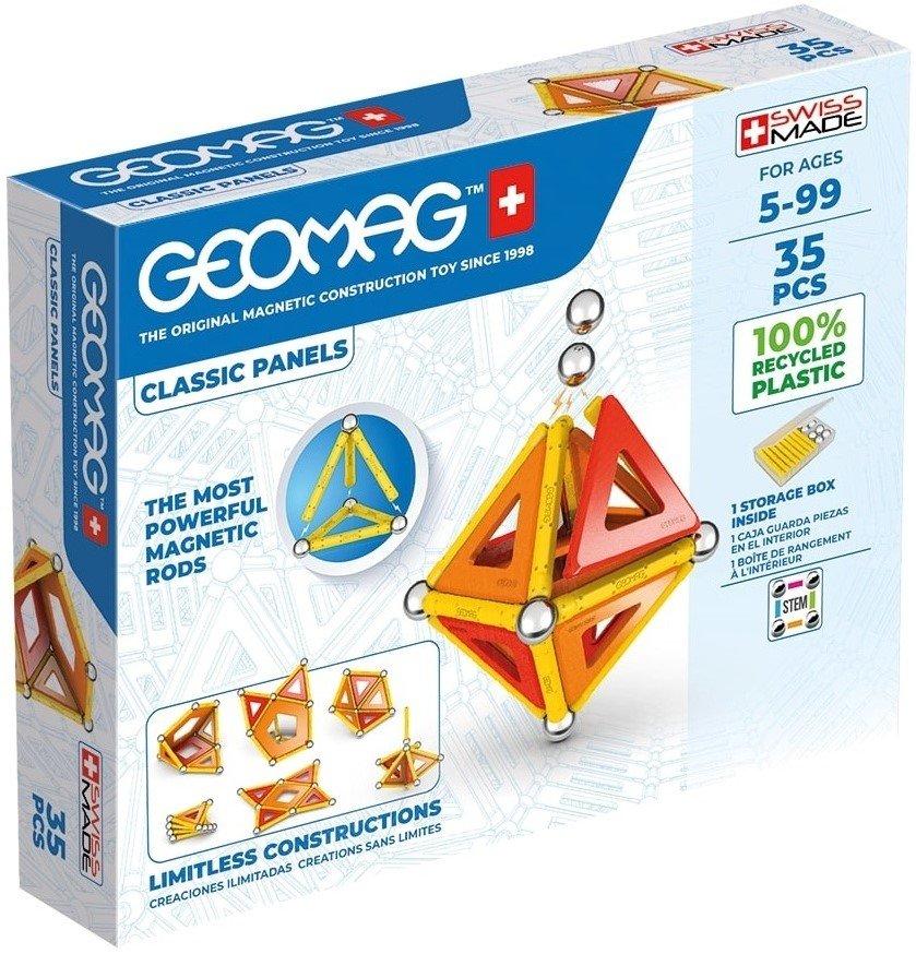 Geomag  Classic Panels 35 Teile Magnetisches Konstruktionsspielzeug für Kinder Line Lernspiel aus 100% Recyclingkunststoff 