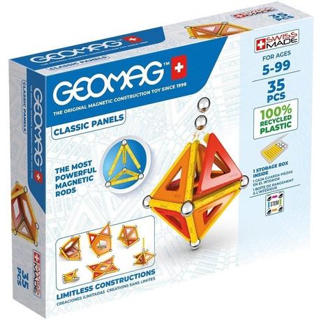 Geomag  Classic Panels 35 Teile Magnetisches Konstruktionsspielzeug für Kinder Line Lernspiel aus 100% Recyclingkunststoff 