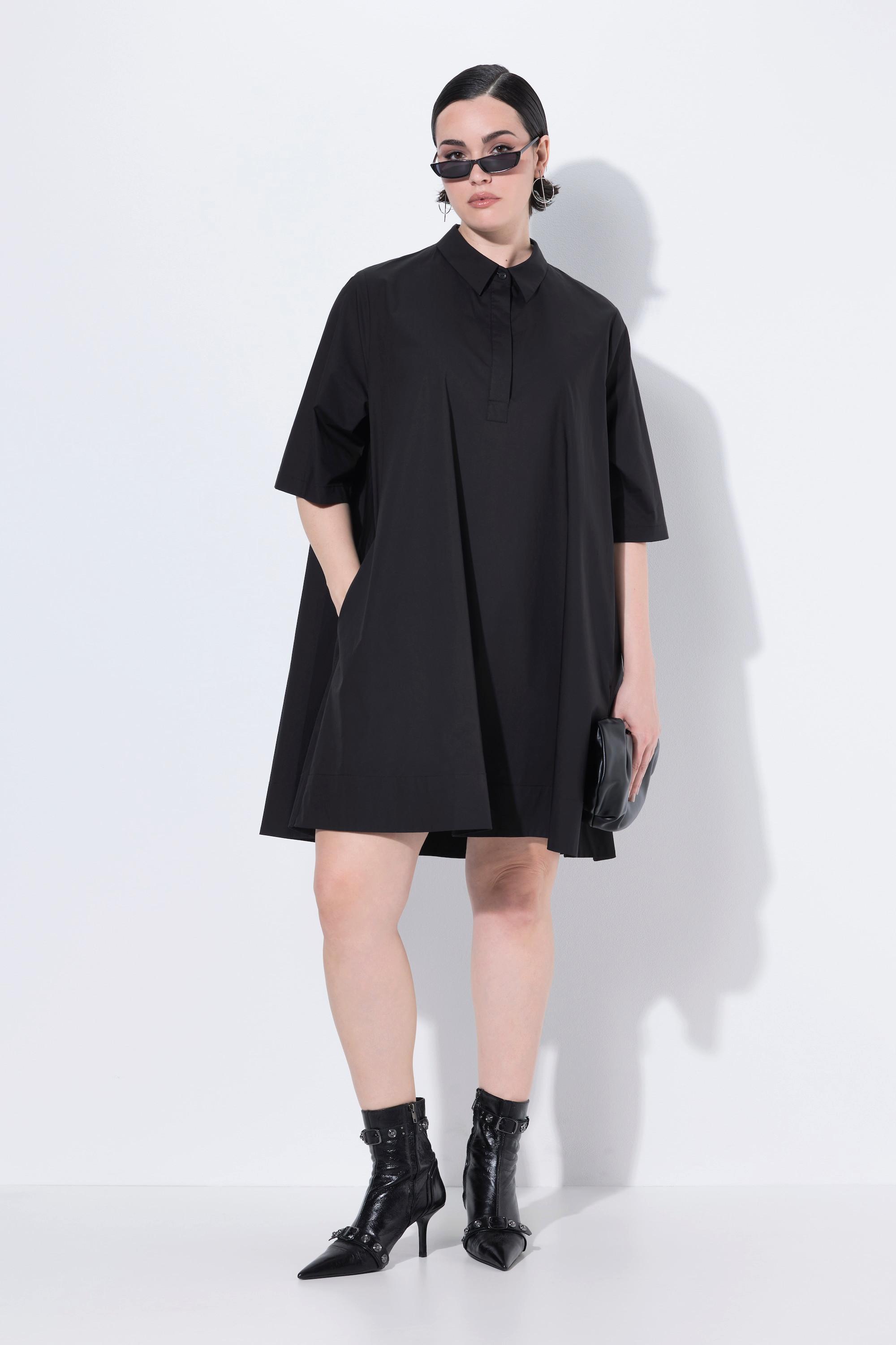 Ulla Popken Abito Tunica Papertouch Linea ad A Manica Corta  