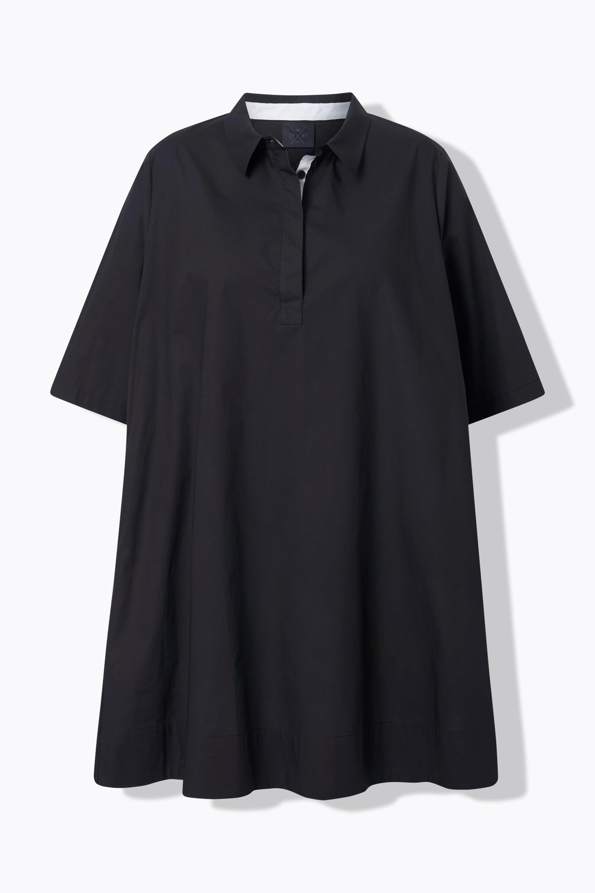 Ulla Popken Abito Tunica Papertouch Linea ad A Manica Corta  