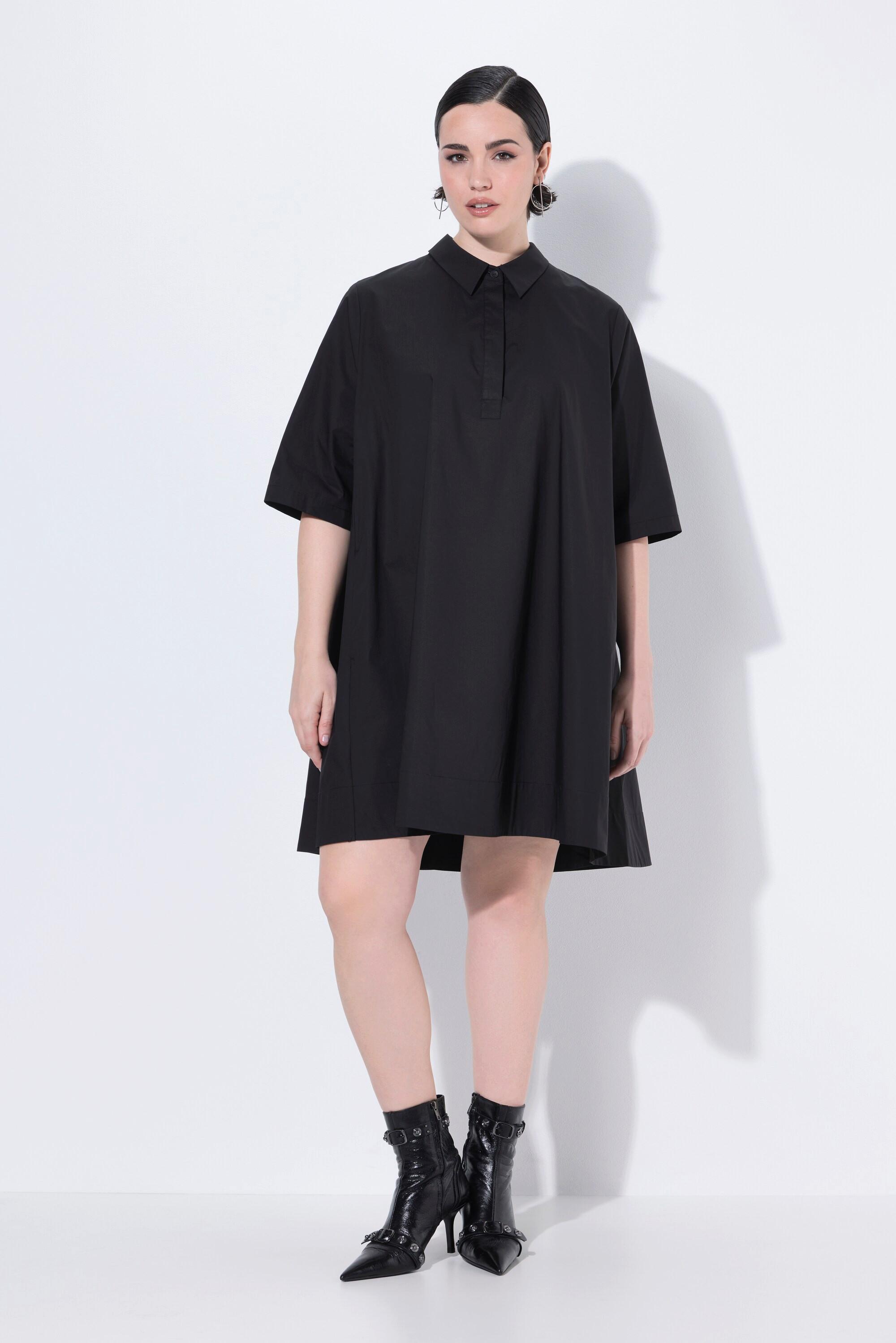 Ulla Popken Abito Tunica Papertouch Linea ad A Manica Corta  