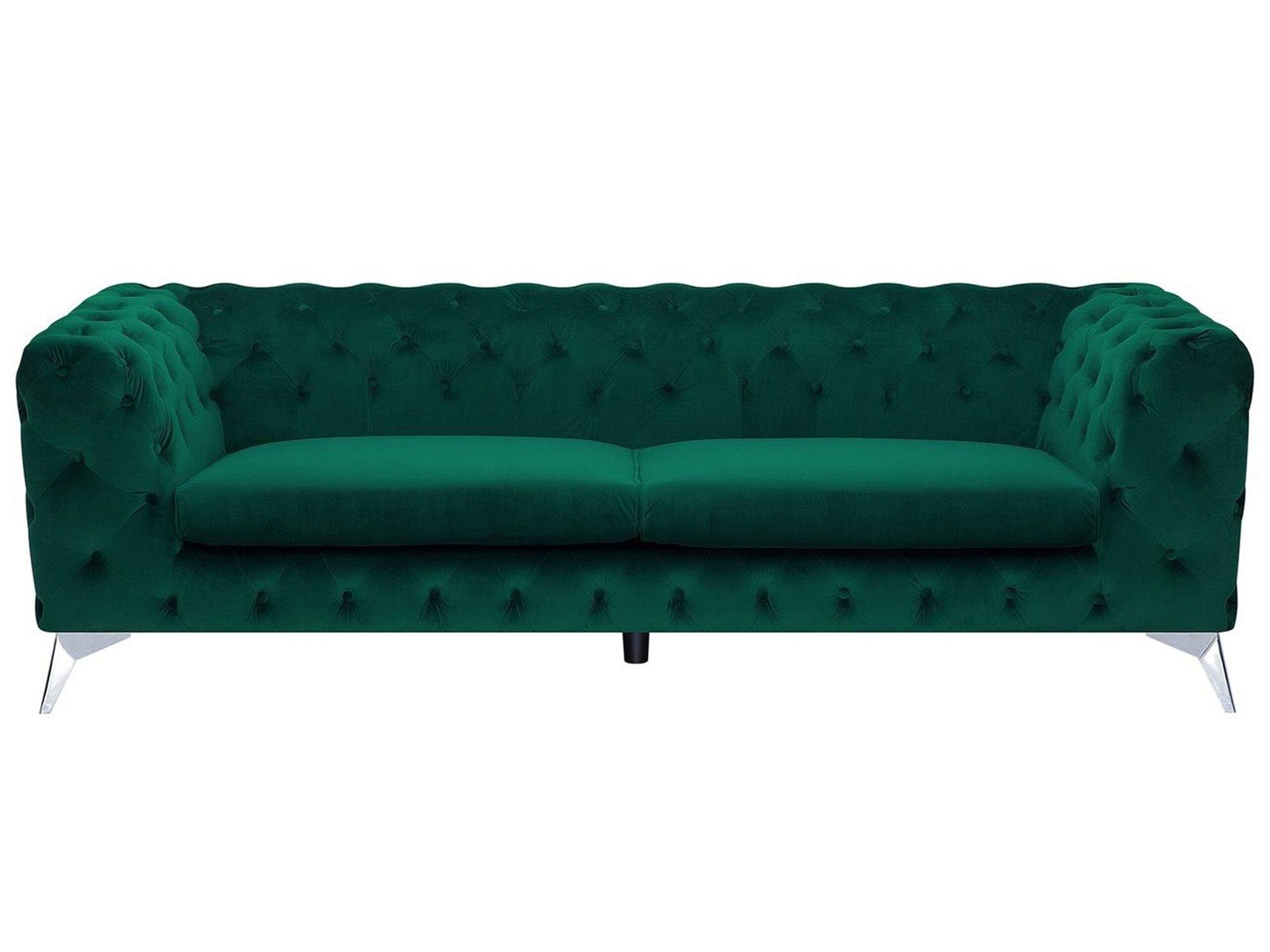 Beliani 3 Sitzer Sofa aus Samtstoff Glamourös SOTRA  