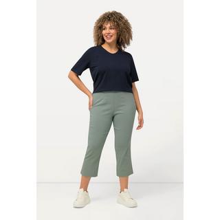 Ulla Popken  Pantalon en bengaline stretch, longueur 3/4 et taille élastique 