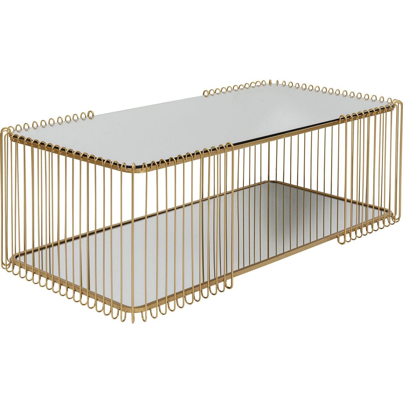 KARE Design Tavolino Wire Double Brass 120x60  