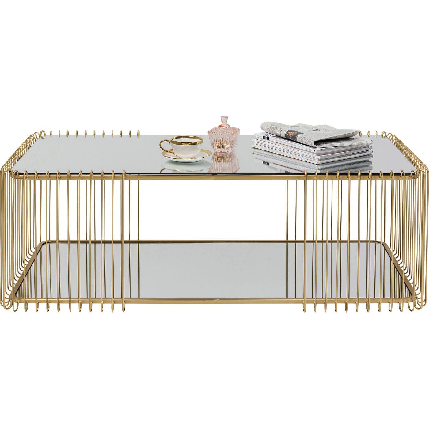 KARE Design Tavolino Wire Double Brass 120x60  