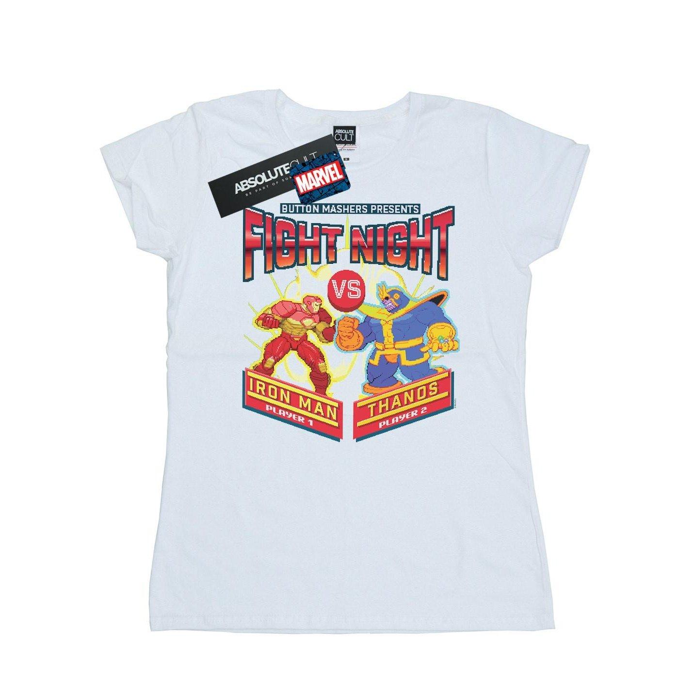 Image of Fight Night Iron Man Vs Thanos Tshirt Damen Weiss M