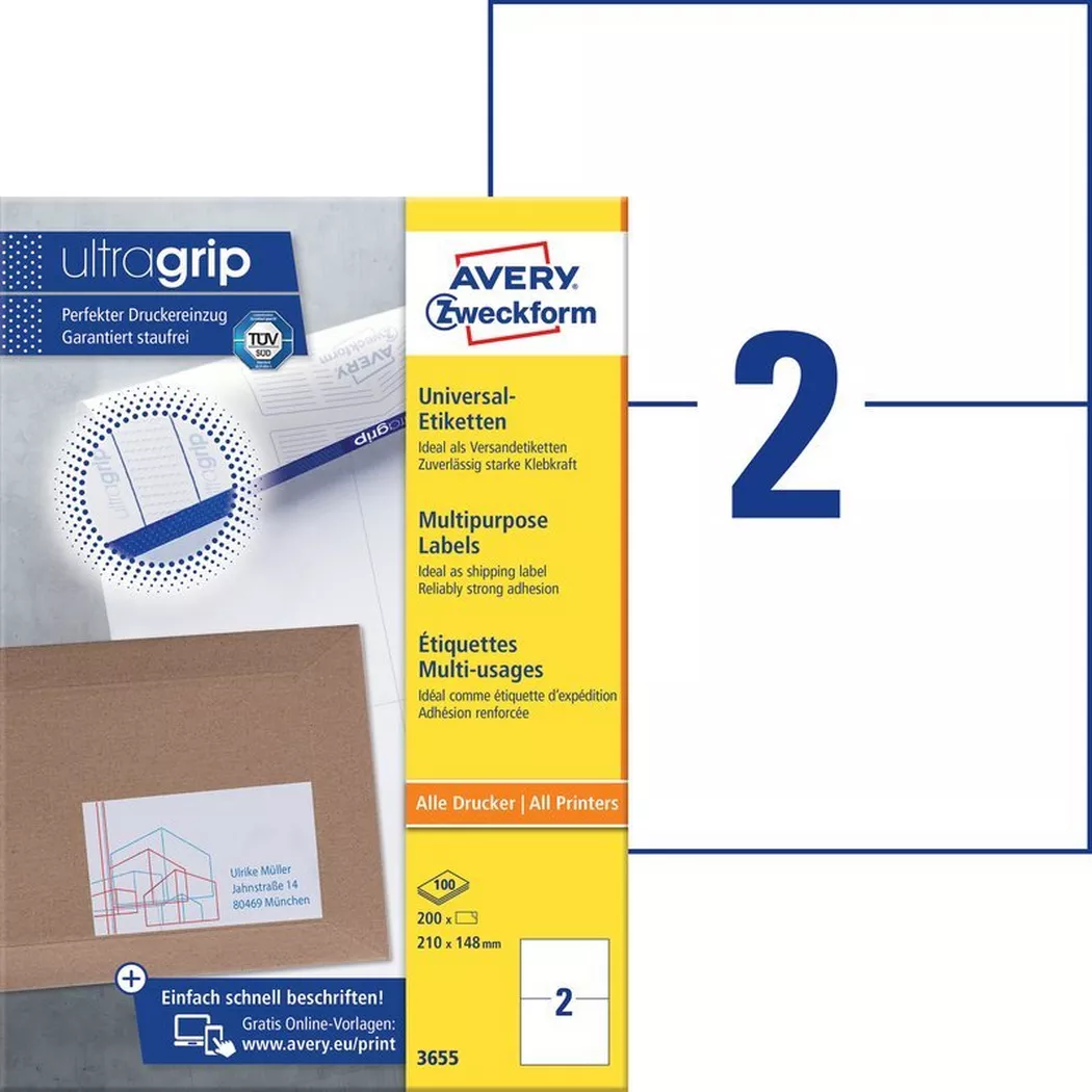 Avery-Zweckform – AVERY ZWECKFORM Etiketten 210x148mm, 200 Stk., One Size, Weiss