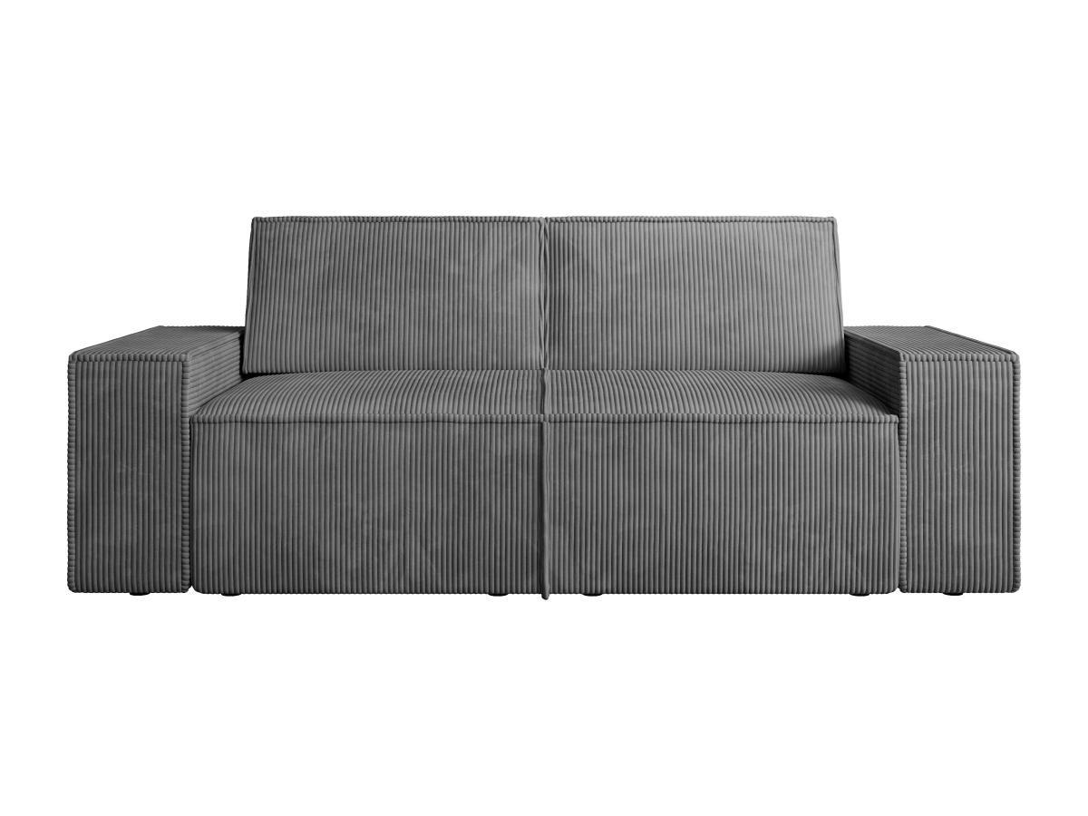 Vente-unique Sofa 2-Sitzer - Cord - Anthrazitgrau - AMELIA  