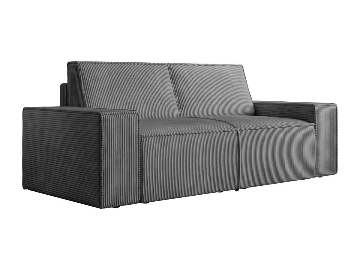 Vente-unique Sofa 2-Sitzer - Cord - Anthrazitgrau - AMELIA  