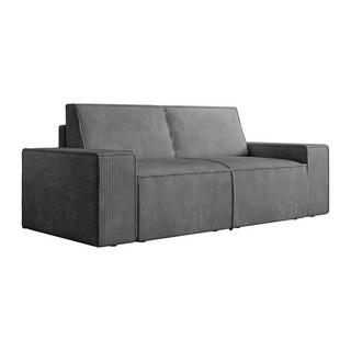 Vente-unique Sofa 2-Sitzer - Cord - Anthrazitgrau - AMELIA  