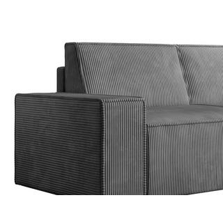 Vente-unique Sofa 2-Sitzer - Cord - Anthrazitgrau - AMELIA  