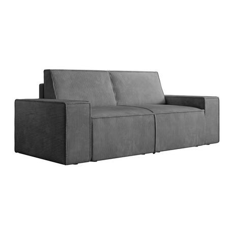 Vente-unique Sofa 2-Sitzer - Cord - Anthrazitgrau - AMELIA  