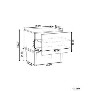 Beliani Comodino en Fibra a media densità (MDF) Moderno BLYTHE  