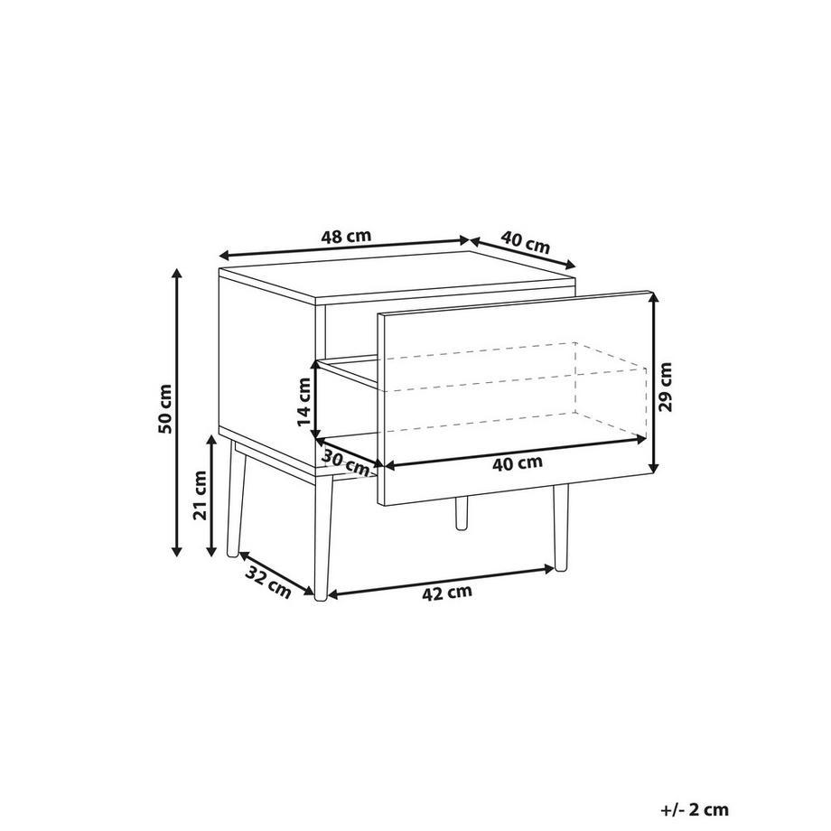 Beliani Table de chevet en MDF  BLYTHE  