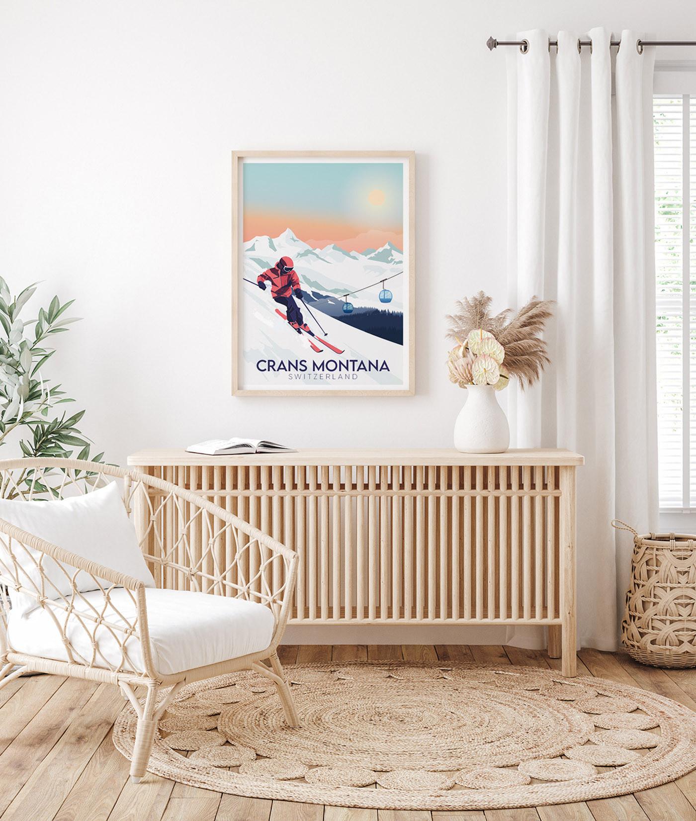 La-Jonx Affiche de Crans-Montana Hiver  