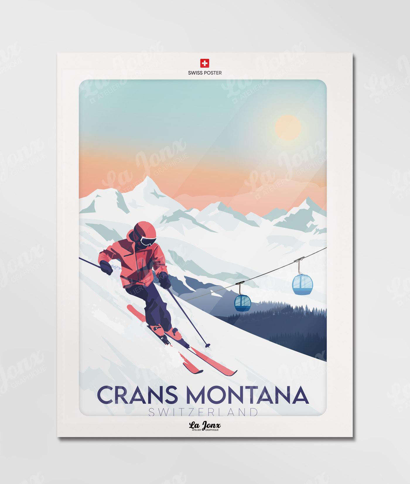 La-Jonx Affiche de Crans-Montana Hiver  