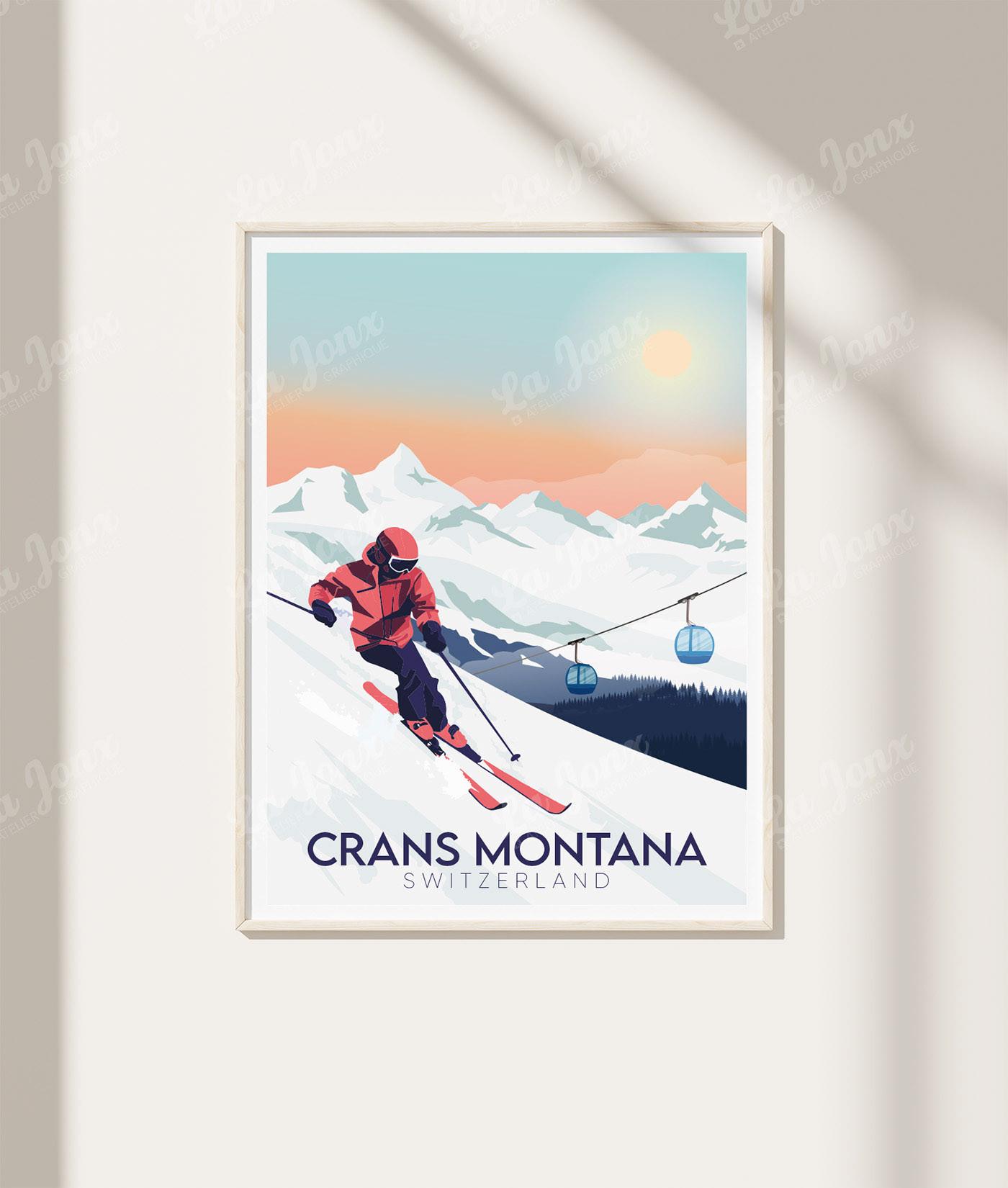 La-Jonx Affiche de Crans-Montana Hiver  