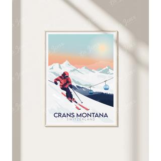 La-Jonx Affiche de Crans-Montana Hiver  