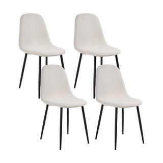 Beliani Lot de 4 chaises de salle à manger en Tissu Moderne CRANDALL  